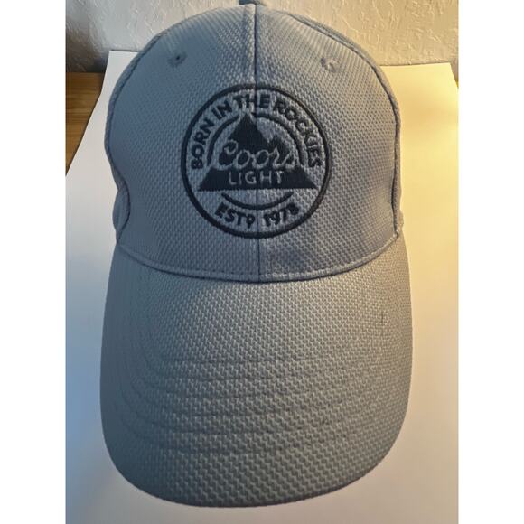 Coors Light hat Born in the Rockies  Est 1978 Gray 5 Panel Flex Baseball Hat - Picture 2 of 8